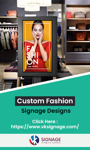 An Attractive Customized Digital Sign Board Design Advertisemnt In Fashion Retail Shopping Mall.